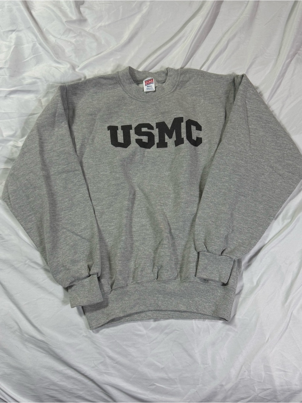 Vintage 90s USMC Men's Gray Crewneck Sweatshirt Gray Black